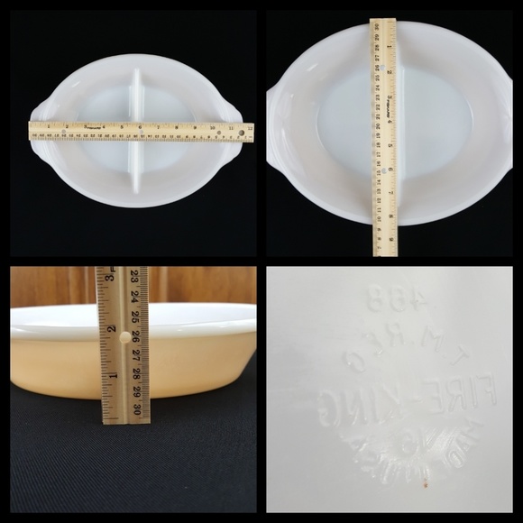 Vtg Fire King Peach Lustre Divided Serving Dish - Picture 7 of 8